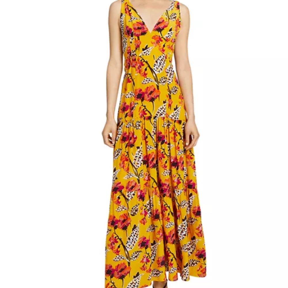 ALC Yellow Floral V-Neck “Rae” Dress for wedding guests